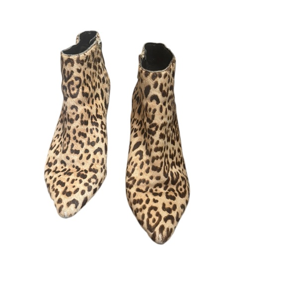 Sam Edelman Kinzey Ankle Boots Womens 8.5 Leopard Print Kitten Heel Leather - Picture 14 of 16